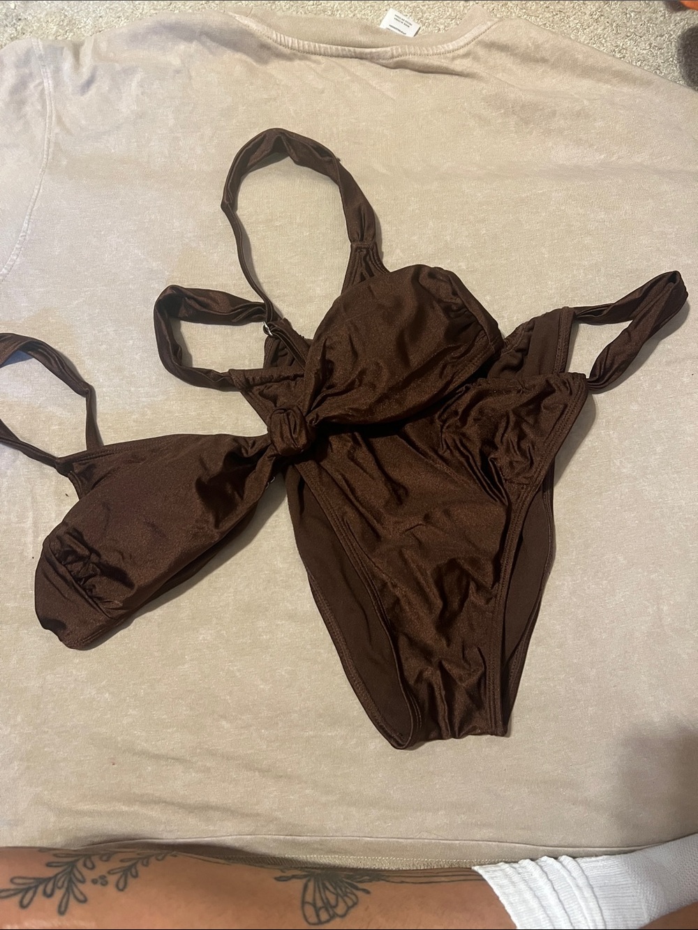 No Boundaries Brown Kids One-Piece Swimsuit